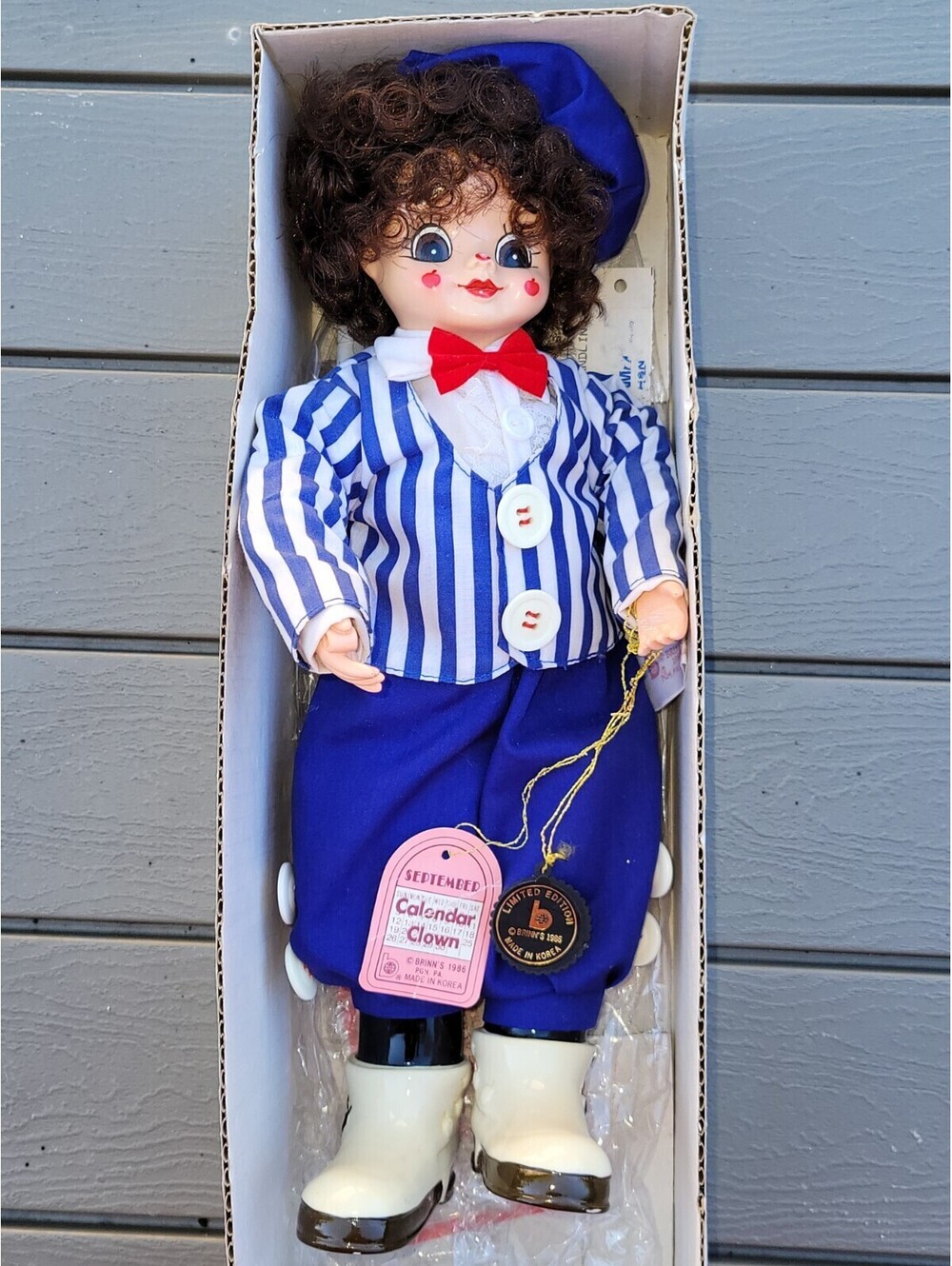 Brinns Calendar Clown September 1986 School Days Porcelain Doll Limited Edition